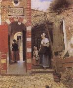 Pieter de Hooch The Countyard of a House in Delf oil painting reproduction